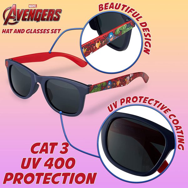 MARVEL Baseball Cap, Spiderman Sunglasses & Boys Caps, Kids Sunglasses & Sun Hat Summer Set, Avengers Gifts for Boys - Image 4