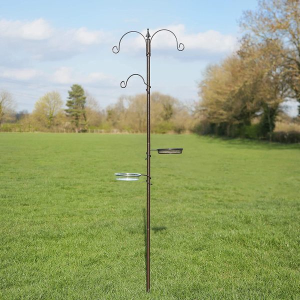 DIVCHI Bird Feeding Station Kit Bird Feeder Pole Wild Bird Feeder Hanging Kit Planter Hanger Multi Feeder Hanging with Metal Suet Feeder Bird Bath for Attracting Wild Birds - Image 7