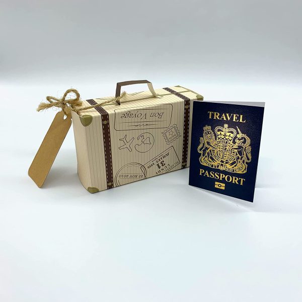 DIY Surprise Mini Suitcase & Mini GOLD effect Passport Reveal Gift bundle (DIY). Perfect for Valentine, birthday, family trips away! - Image 7