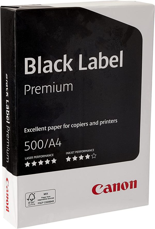 Black Label Premium A4 75gsm FSC White (1 x 500 Sheets) Copier/Laser/Inkjet Paper - Image 2