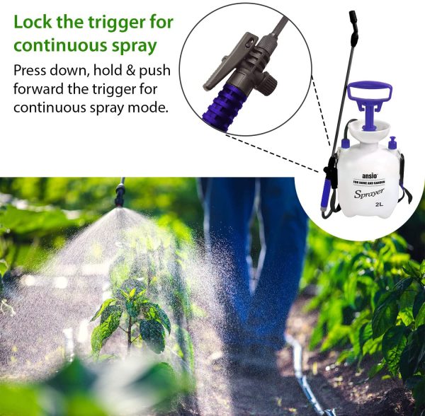 Garden Sprayer 2 litre Pressure Sprayer Pump Action, Weed Killer,Water Pump Sprayer, Ideal with Pesticides, Insecticides, Fungicides - Sprayer with Fiber Glass Lance - Image 3