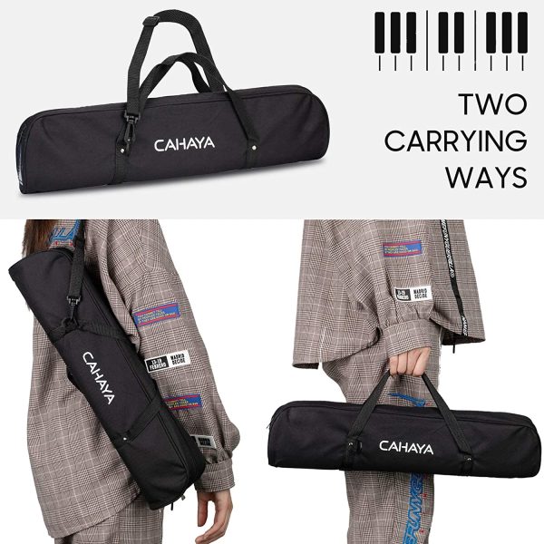 CAHAYA Melodica Instrument 32 Key FDA Approved Piano Style Portable with Double Plastic Flexible Long Pipe, Short Mouthpieces and Carrying Bag, CY0050-1 - Image 4