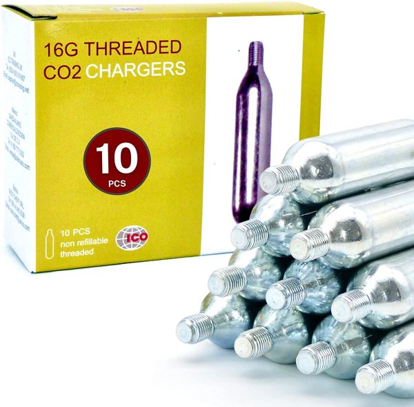 ICO - CO2 cartridge 16g threaded - 10 PACK - For threaded CO2 bike inflator - Pumps MTB or any road Cycling tIre. - Image 7