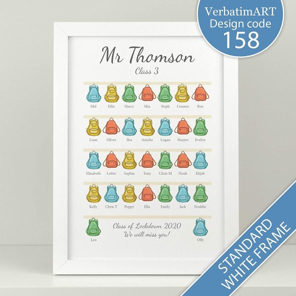 Personalised Teacher gift to class/Class names backpack print/Lockdown teacher gift/teacher leaving gift/End of term gift for teacher/School nursery teacher gift VA158 - Image 3