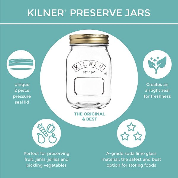 Kilner Preserve, Jam, Chutney Jar, 0.25L, 0.25 Litre