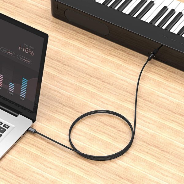 DigitalLife USB-C to MIDI Interface Converter - Type-C to Type-B MIDI Cable for MIDI Instruments