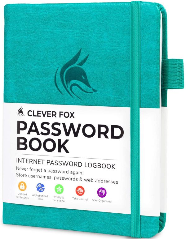 Password Book with tabs. Internet Address and Password Organizer Logbook with alphabetical tabs. Small Pocket Size Password Keeper Journal Notebook for Computer & Website Logins(Aquamarine) - Image 6