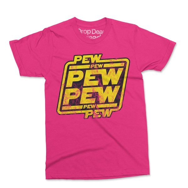 Pew Pew Funny StarWars Blaster Retro Design Men's & Women's T-Shirt Gamer Top - Image 2