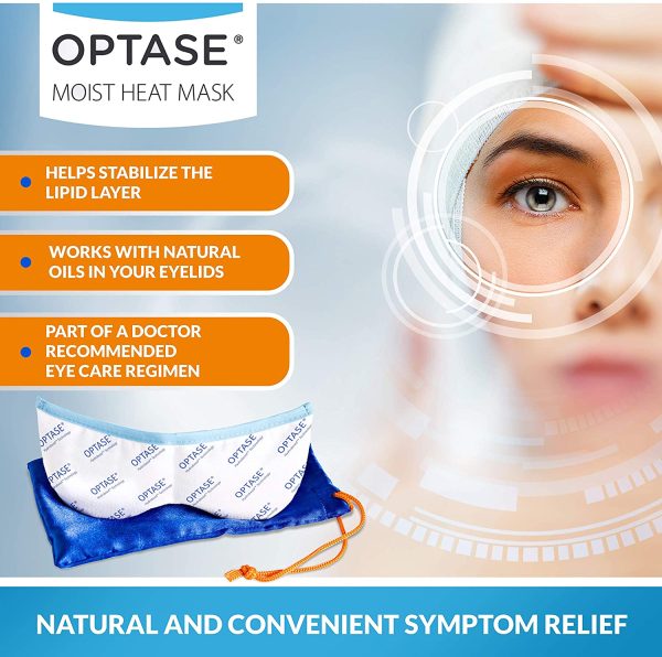 Optase Moist Heat Eye Mask - Washable and Reusable Heated Gel Eye Mask - HydroBead Technology for Dry Eye Relief - Image 3