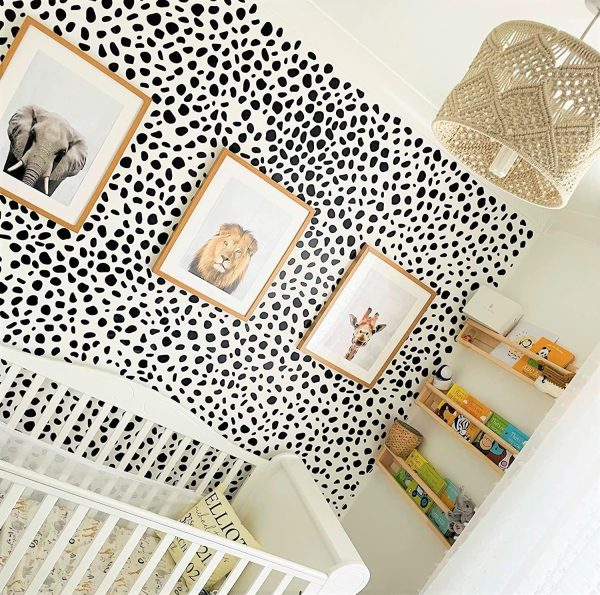 QuoteMyWall 9 Sheets Polka Dot Wall Stickers For Bedrooms Dalmation Dalmatian Spot Polka Dot Wall Stickers Childrens Kids Decor Decals Irregular Animal Stickers Home Nursery 216 Pack