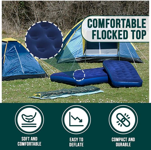 GREEN HAVEN Double Blow up Camping bed | Waterproof Double Airbed Inflatable Mattress | Premium Camping Blow Up Mattress Double | Quick Inflatable Camping Mattress | Double Air Beds for Adults & Kids - Image 3