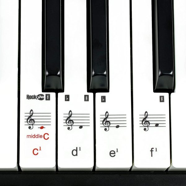 Rockjam,RJ640 61-Key Keyboard Piano with Sheet Music Stand, Piano Note Stickers & Lessons - Image 7