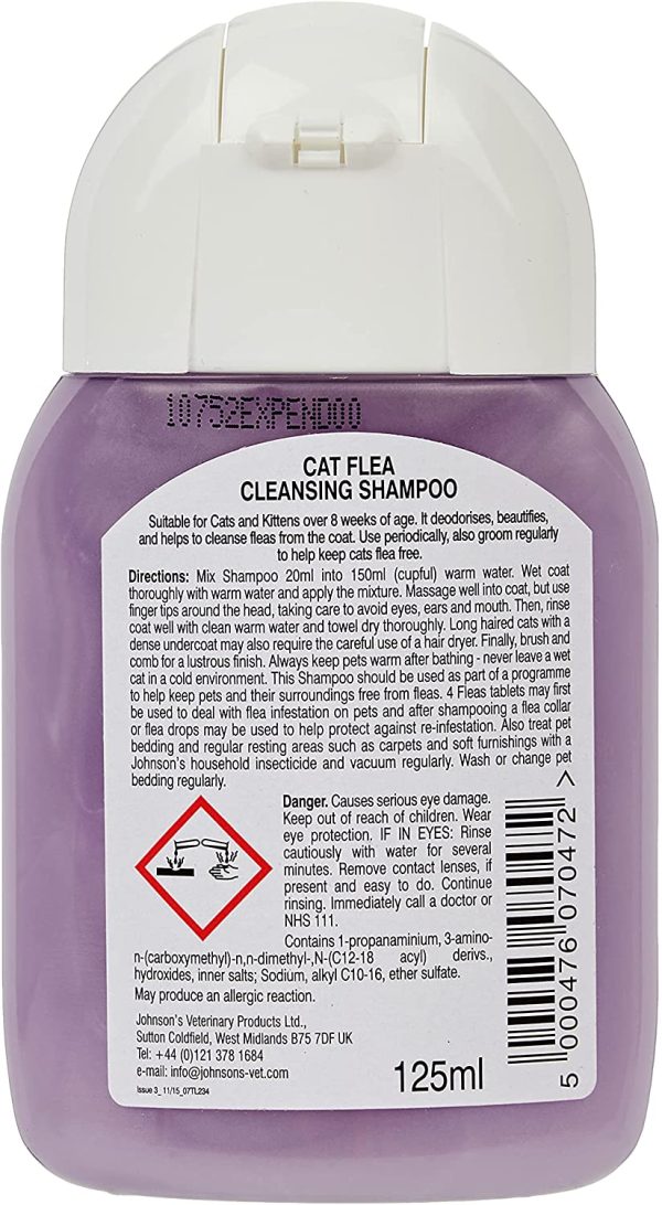 Johnsons 4Fleas  for Cats and Kittens, 6 Treatment Pack & Cat Flea Cleansing Shampoo 125 ml - Image 6