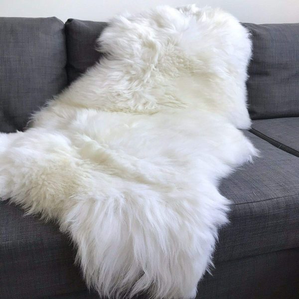 Large Top Quality British White Sheepskin Rug 100% Natural Free-range UK - Image 3