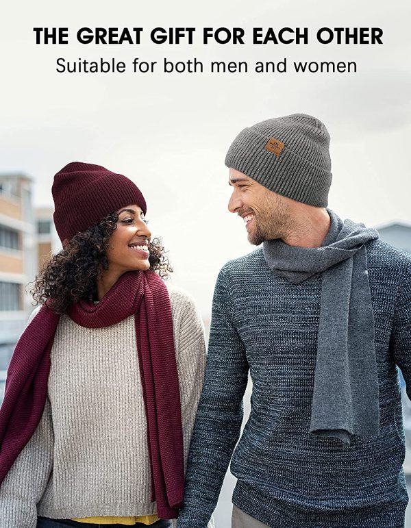 Knit Beanie Hat for Men, Stretchy Soft Warm Daily Cuffed Winter Hats, Unisex Comfortable Wooly Beanies Gifts for Men/Him/Dad - Image 4