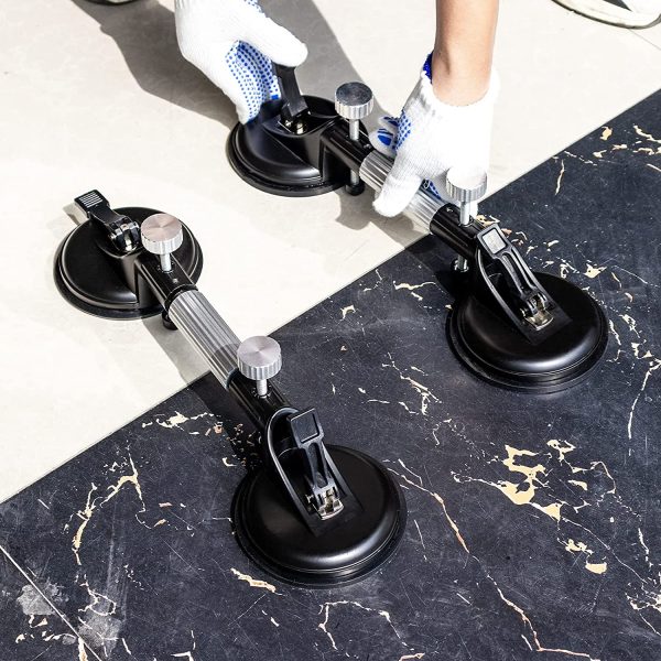 HIGHTOP 2PCS 6Inch Adjustable Stone Seam Setter Suction Cup Suckers Clamps Lifter for Granite Ceramic Tile Marble Glass Joining and Leveling and Aligning Tiles Countertop Installation Tool - Image 2