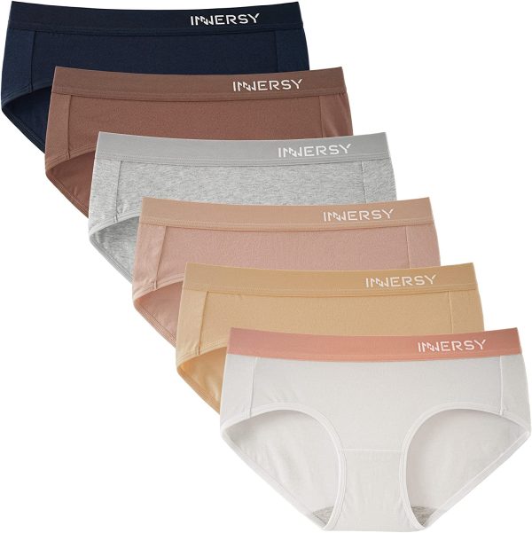 INNERSY Women Underwear Cotton Knickers Ladies Mid Rise Briefs Comfy Hipster Panties Pack of 6 - Image 3