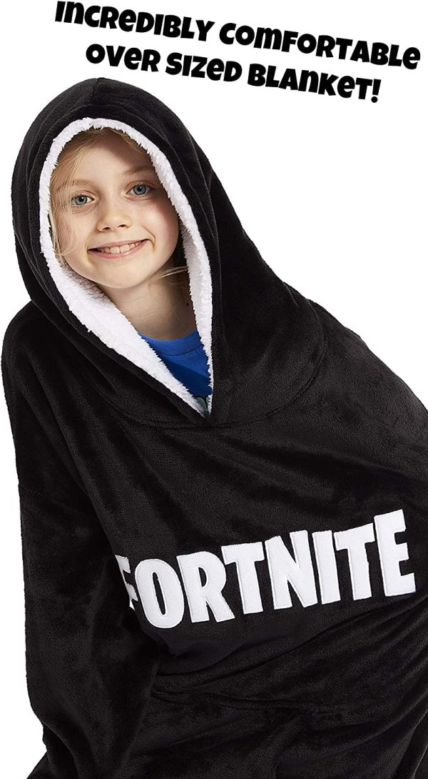 Fortnite Hoodie for Boys, Oversized Hoodie Sweatshirt Blanket, Super Soft Fleece Dressing Gown, Warm Comfortable Hooded Robe, Gifts for Gamers Boys Girls Teens 7-14 Years - Image 2