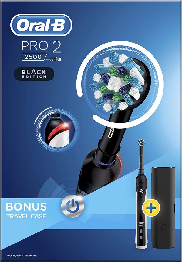 Oral-B Pro 2500 Electric Rechargeable Toothbrush Powered By Braun - Black - Image 3