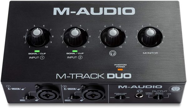 M-Audio M-Track Duo ?C USB Audio Interface for Recording, Streaming and Podcasting with Dual XLR, Line & DI Inputs & Stagg 6m High Quality XLR to XLR Plug Microphone Cable - Image 6