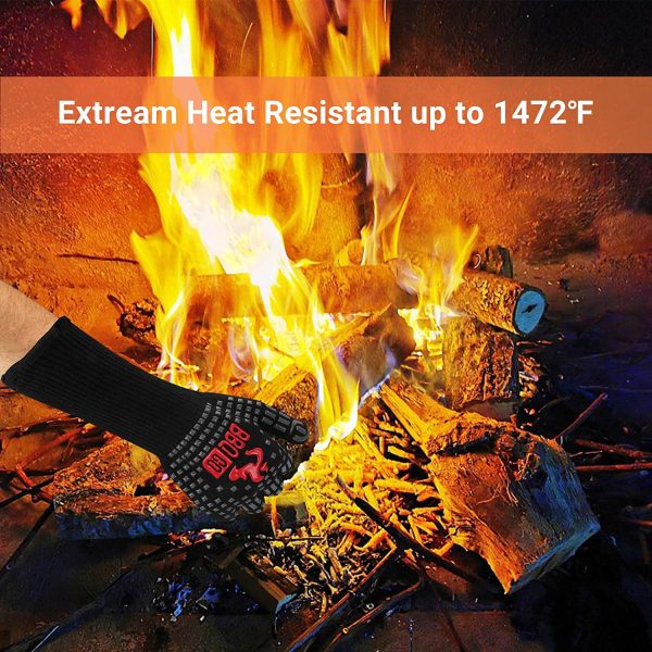 Inkbird BBQ Gloves Heat Resistant, 1472?H Extreme Heat Resistant Grill Gloves, Long Wrist Protect, Non-Slip Silicone, Barbecue Gloves for Cooking BBQ - Image 6