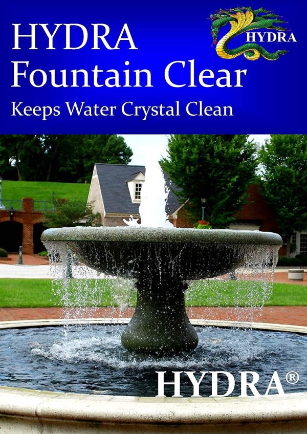 HYDRA Fountain Clear 1L Treats 30,000L Highest Dilution Rates ?C Best Water Feature Cleaning Fountain Cleaner Treatment Keeps Water Crystal Clear from Algae, Green Water, Biofilm Build-up