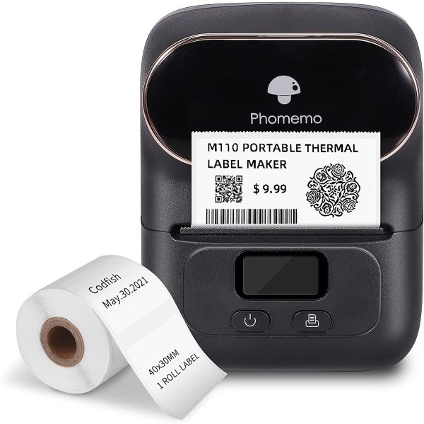 M110 Portable Wireless Thermal Label Printer, Bluetooth Label Maker Machine for iOS & Android Phone, Barcode Printer for Clothing, Jewellery, Retail, Home, with 1 Roll 40x30mm Label - Image 6