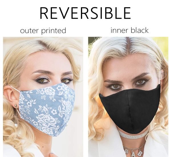 Floral Face Masks Washable UK, 100% Cotton 4 Layer Reusable Filter Pocket Mask, Womens Breathable Mouth Cover, Handmade in UK - Image 6