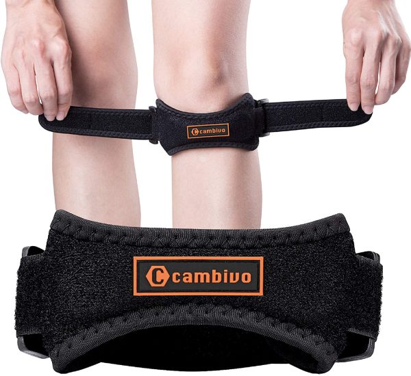 CAMBIVO 2 x Patella Knee Support Strap, Adjustable Knee Brace and Patella Tendon Band for Hiking, Soccer, Basketball, Baseball, Running, Tennis, Volleyball, Squats - Image 4