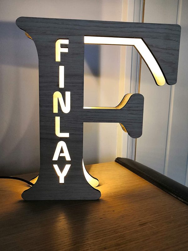 Personalised LED Wooden Night Light/Letter Lamps ?C Free Standing - Image 9