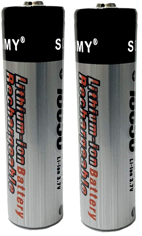 Rechargeable Batteries for Tactical Torches, Flashlights, Door Bells 3.7V with 1200mAh - 1800mAh Capacity with Button Top (2 x Batteries)