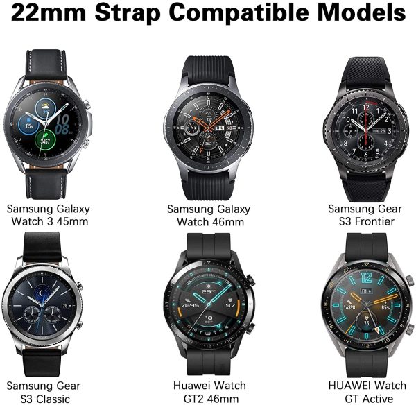 Dirrelo Strap Compatible with Samsung Galaxy Watch 3 45mm/Galaxy Watch 46mm/Huawei GT 2 46mm, 22mm Soft Silicone Sport Wrist Bands Replacement for Samsung Gear S3 Frontier for Men Women - Image 6