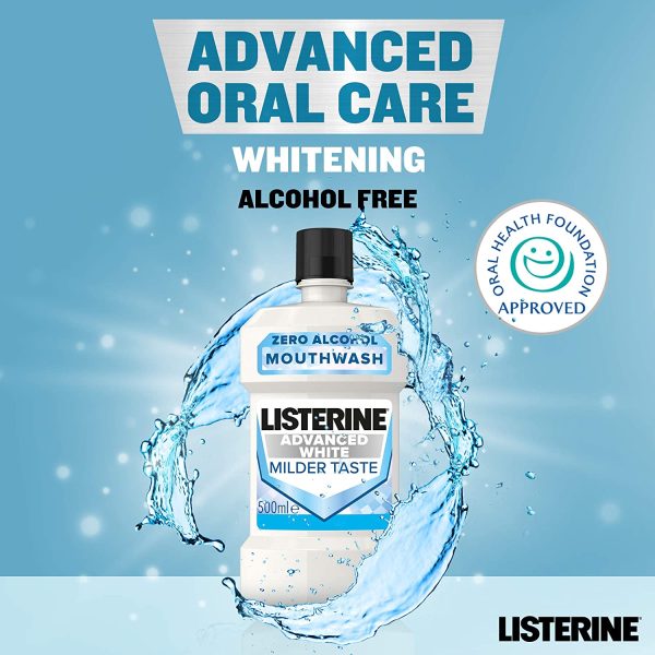 Listerine Advanced White Mouthwash, Clear, Spearmint, 500 ml (Pack of 1) - Image 5