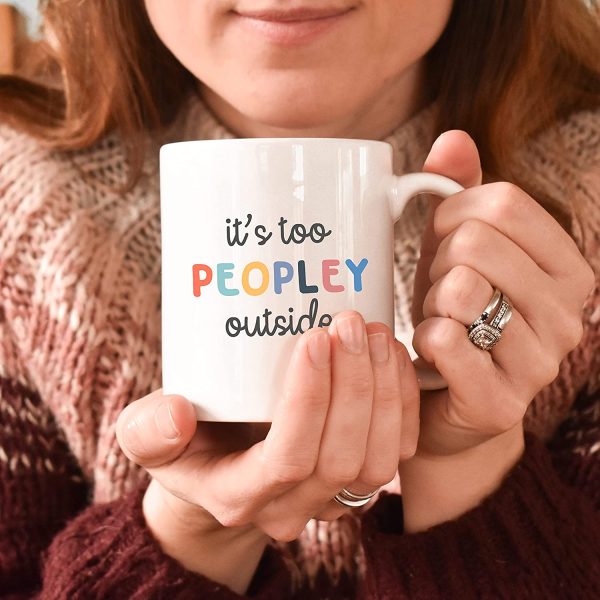 Its too peopley outside work mug | colleague friends joke mugs | fun gifts for men and women | | funny novelty office cup | gift ideas for birthday Christmas - Image 7