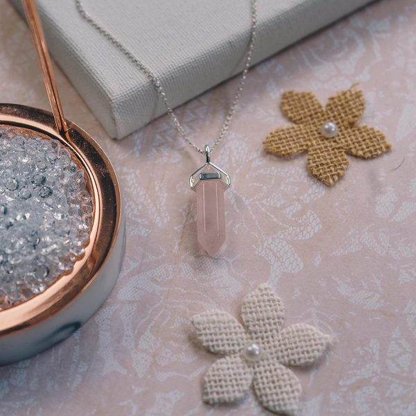 Philip Jones Rose Quartz Genuine Gemstone Necklace - Image 2