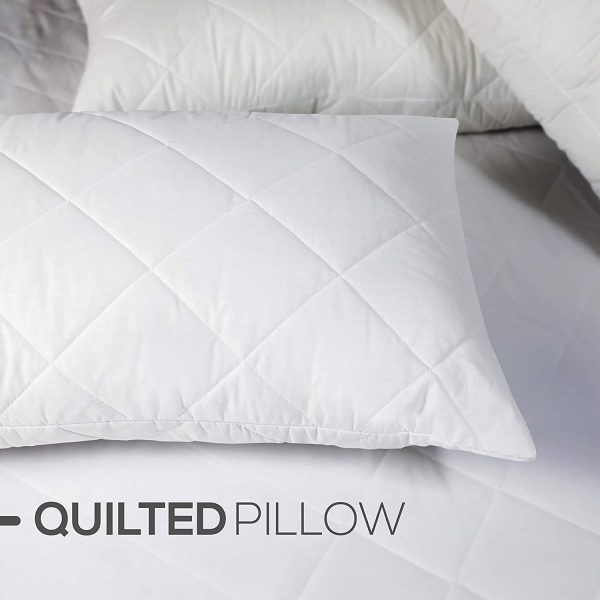 Premium Pillows 1 Pack with Quilted Cover (1 Pack, Standard) - Filled Pillows for Side, Stomach and Back Sleeper-Hotel Quality, Down Alternative Bed Pillow-Soft Hollow-Fiber Sleeping Pillows - Image 8