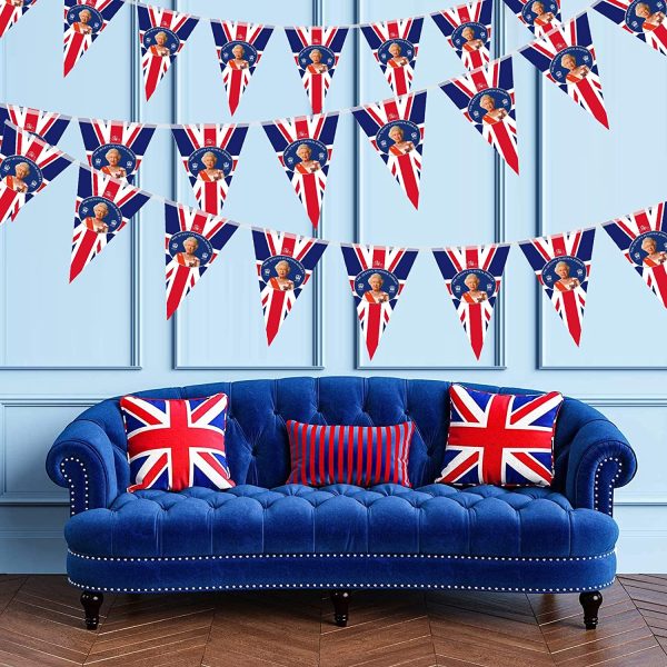 Queen Platinum Jubilee Decorations 2022, Union Jack Flag Featuring Her Majesty The Queen, 5Ft ?? 3Ft (150cm ?? 90cm) Jubilee Bunting Platinum, The Queen 70 Glorious Years Jubilee Flag Party Decorations (Queen Jubilee Flag) - Image 6