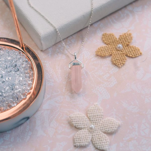 Philip Jones Rose Quartz Gemstone Necklace