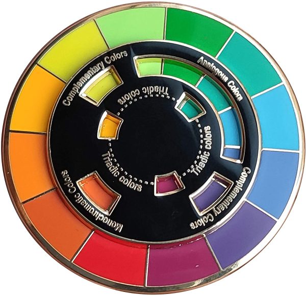 Langjitianya Creative Color Wheel Enamel pin, The Spinning Wheel Moves Nicely??Colour Card Brooch