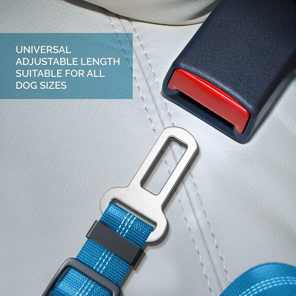 Seat Belt for dogs with Anti shock Bungee Buffer One of Important Car Travel Accessories for Dogs Adjustible, Elastic (Blue, 1 Pack) - Image 6