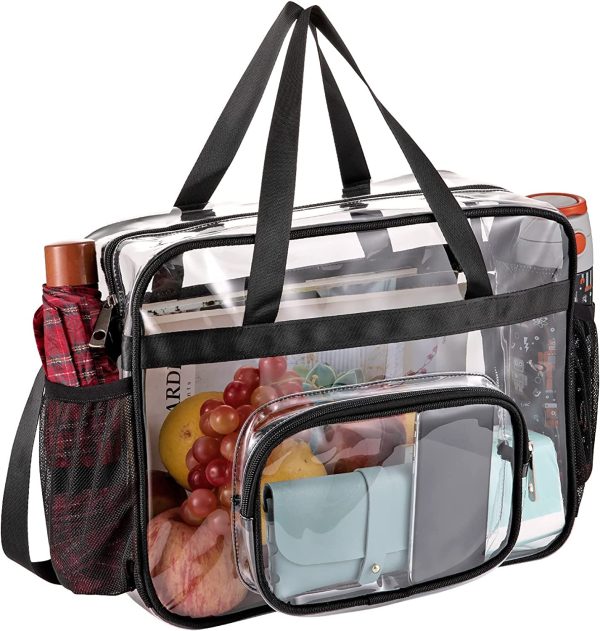 Large Clear Tote Bags Stadium Approved, See Through Crossbody Bag Transparent Bag + Adjustable Shoulder Strap - Image 6