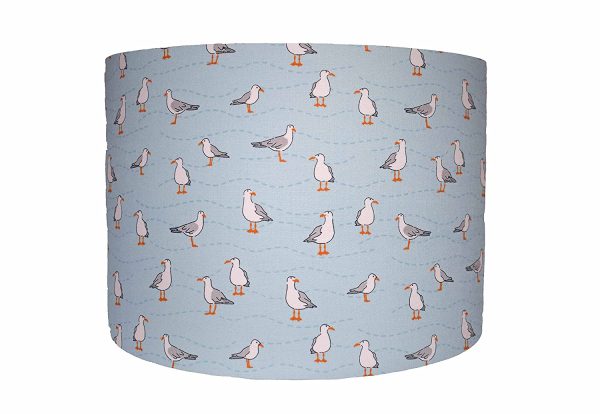 Blue Seagull Lampshade, Choice of 20cm 25cm 30cm Diameter, Coastal Home Decor, Seagull Home Decor, Coastal Light Shade, Bird Lampshades For Ceiling Lights, Pale Blue Light Shades Ceiling Bedroom - Image 2