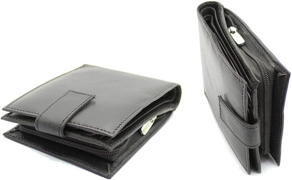 RAS Mens Genuine Leather RFID Blocking Wallet With Zipper Coin Pouch 44 - Image 4