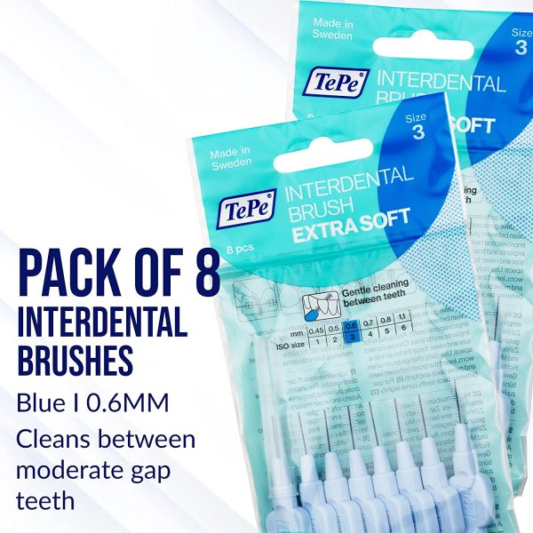 Interdental Brushes Blue Extra Soft (0.6mm - Size 3) / Simple and effective cleaning of interdental spaces / 1 x 8 brushes - Image 7