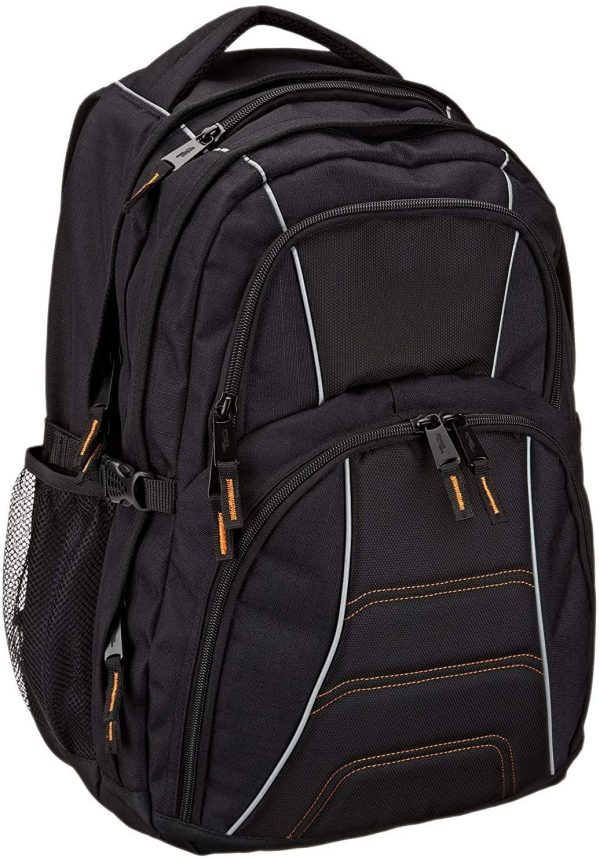 Laptop Computer Backpack with padded shoulder straps and Organizational compartments for pens, keys, cellphone - Fits most 17 inch/43 cm (Black) - Image 3