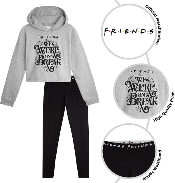 Friends Loungewear Sets for Women with Cropped Hoodie and Leggings