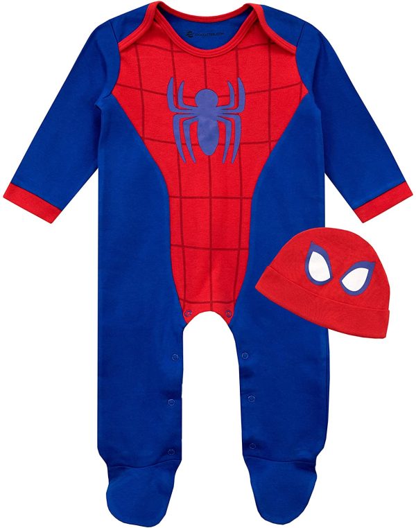 Marvel Baby Boys Spiderman Sleepsuit and Hat Set - Image 3