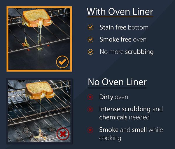 Large Heavy Duty Oven Liner by Linda??s Essentials (3 Pack) - Teflon Oven Liners For Bottom of Oven for Gas, Electric and Fan Assisted Ovens - Reusable Non-Stick Oven Mats for Bottom of Oven - BPA Free - Image 9