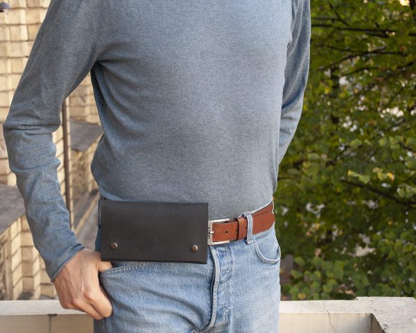 Leather waist bag for Microsoft Surface Duo 2, holster, belt moon bag - Image 7