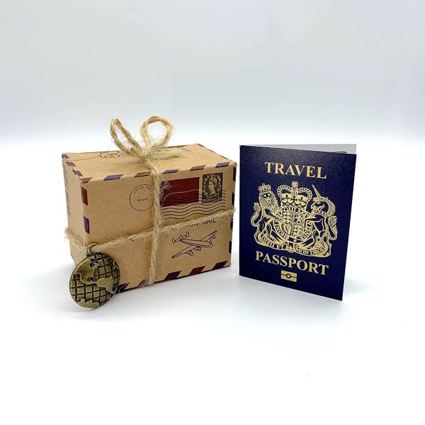 DIY Surprise Mini Travel Box & Mini GOLD effect Passport Reveal Gift bundle (DIY). Perfect for Valentine, birthday, family trips away! - Image 6